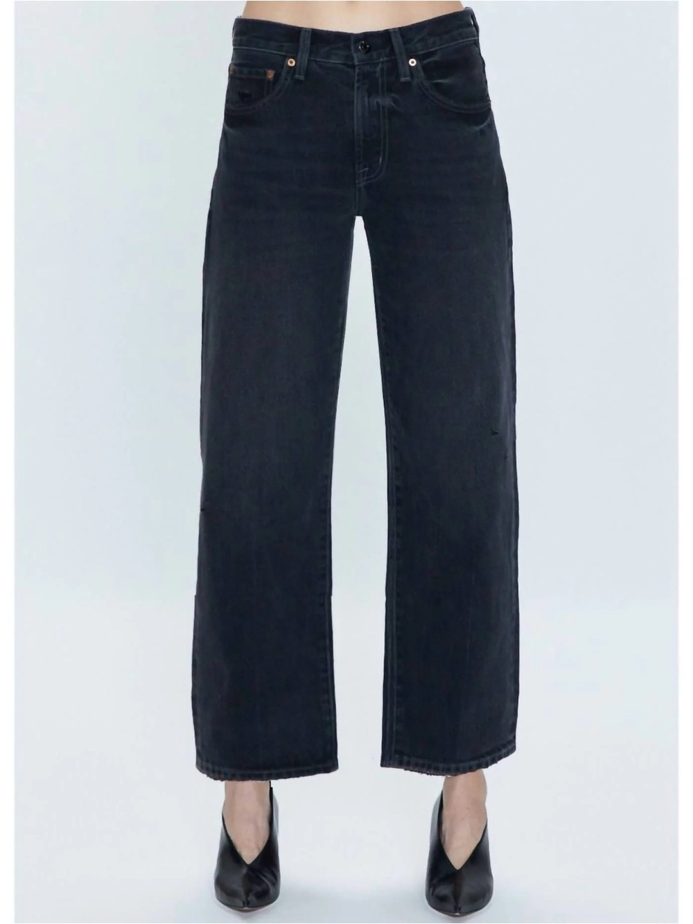 pistola Black Washed Straight-Leg Jeans
